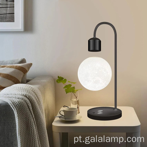 Lâmpada lunar com levitação magnética e carregamento sem fio